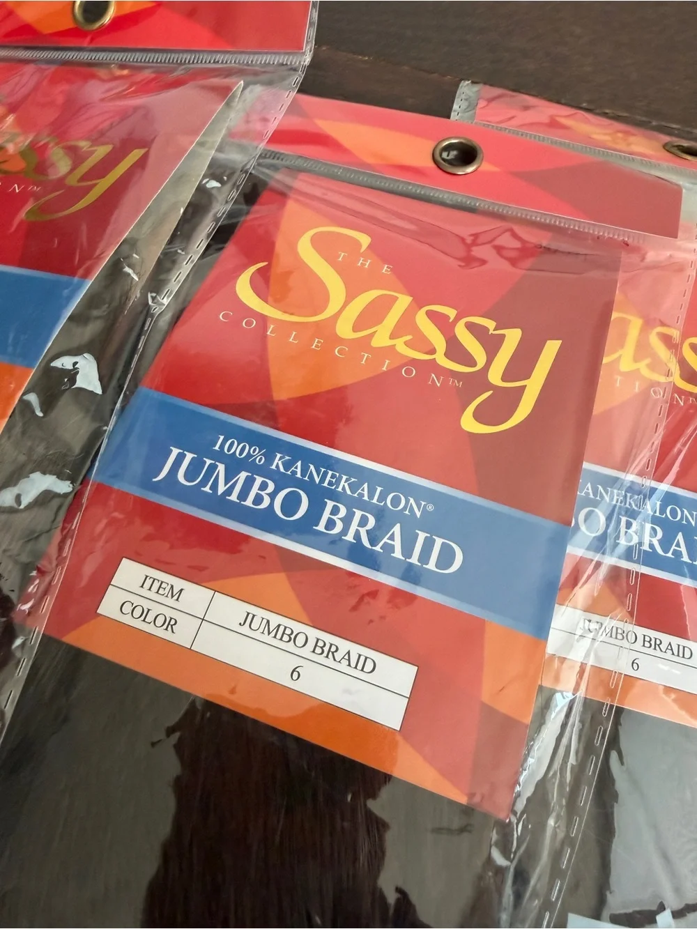 Sassy 100% Kanekalon Jumbo Braid - color 6 medium chestnut brown